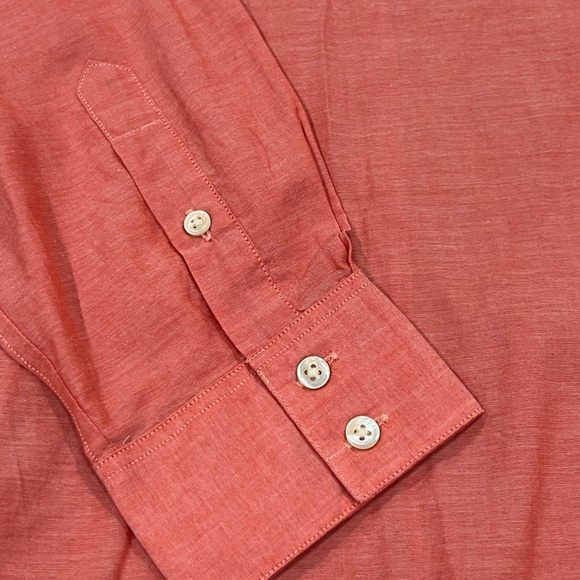 NWT John Varvatos Size Large Orange 100% Lightweight Cotton Beach Vacation Shirt - Picture 3 of 12